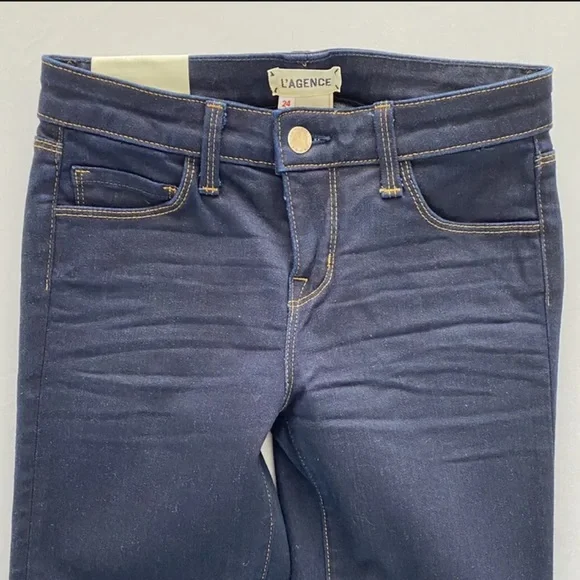 L'AGENCE Coco Mid-Rise Slim Straight Leg Jean Dark Wash 24 25 28 30 31 NWT - Picture 3 of 7